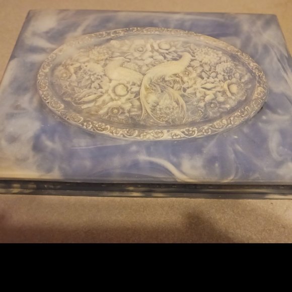 Incolay Jewelry Vintage Large Womans Jewelry Box Genuine Incolay